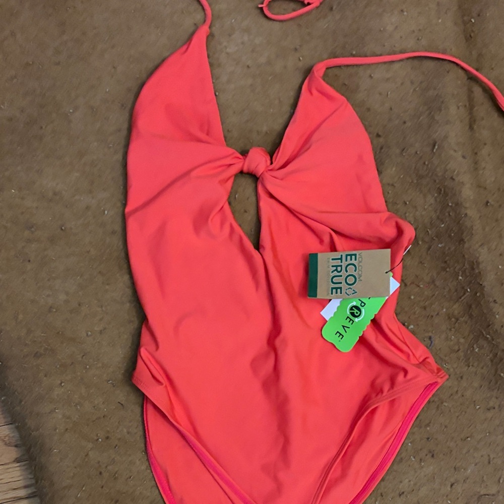 Volcom Kids Coral One-Piece Swimsuit with Front Knot